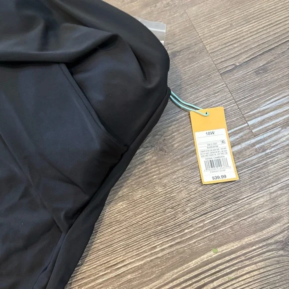 Kona Sol Women’s Black Crossover One Piece Bathing Suit Removable Straps Sz 18W - Picture 5 of 6